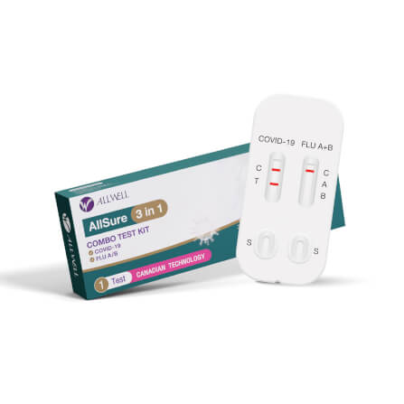 ชุดตรวจ 3 IN 1 ALLWELL รุ่น ALLSURE ไข้หวัดไหญ่ A/B + โควิด 19 (1 ชุด/กล่อง)_0